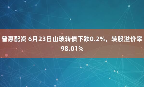 普惠配资 6月23日山玻转债下跌0.2%，转股溢价率98.01%